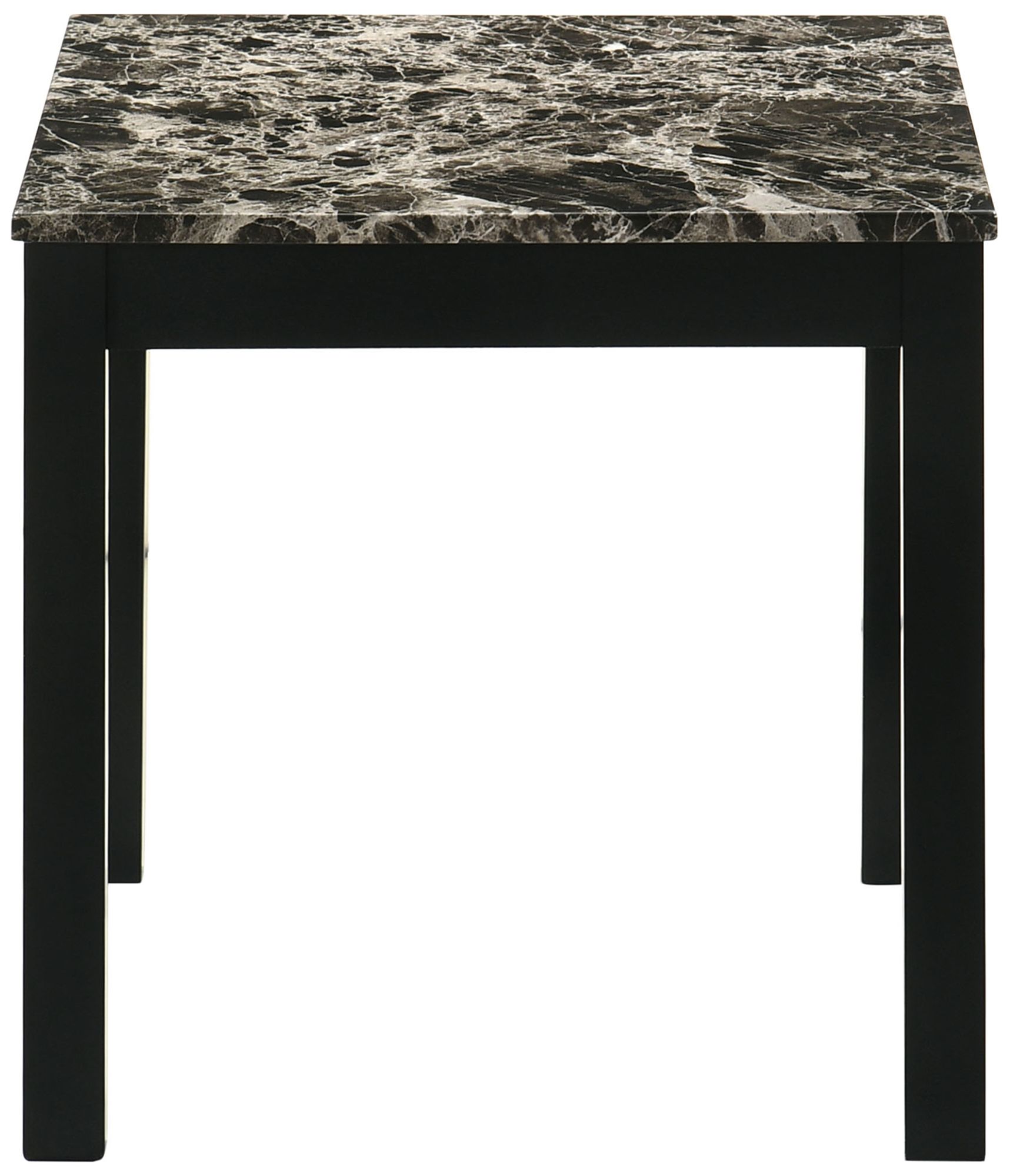 Teed 3-Piece Black and White Faux Marble Top Coffee Table Set