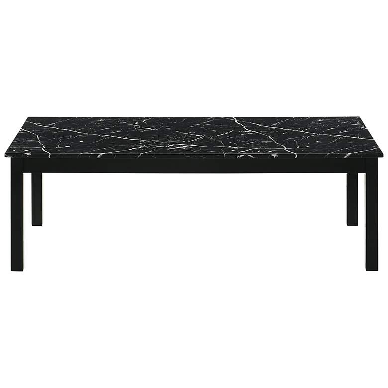 Image 4 Teed 3-Piece Black Faux Marble Top Coffee Table Set more views