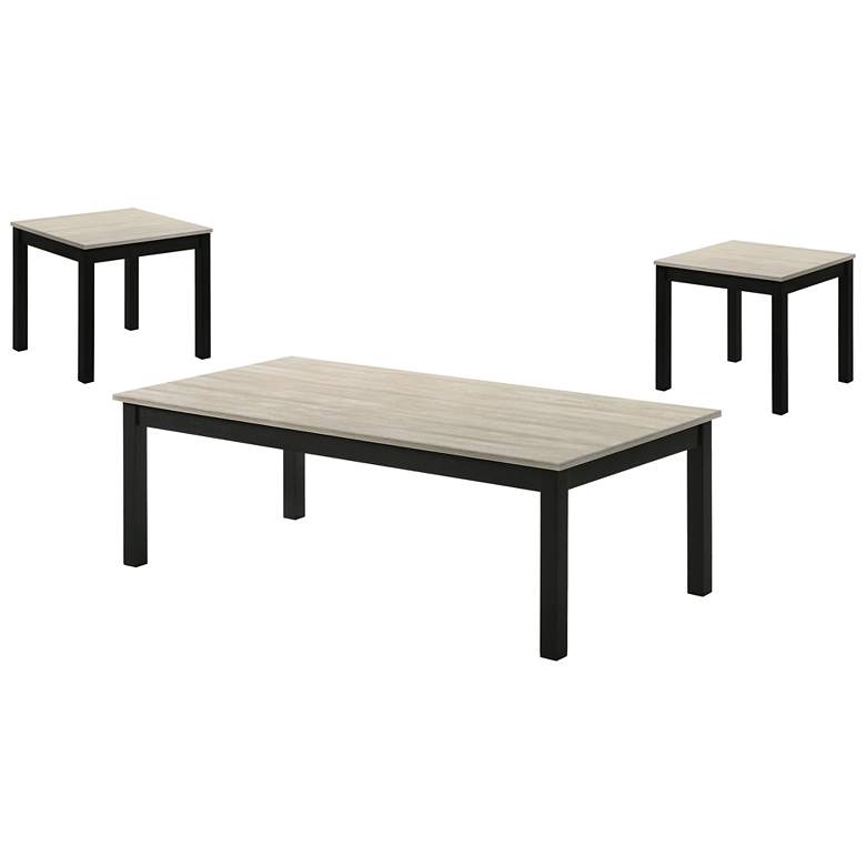 Image 1 Teed 3-Piece Light Gray Top Coffee Table Set