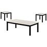 1_Teed 3-Piece White Faux Marble Top Coffee Table Set