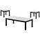 Teed 3-Piece White Faux Marble Top Coffee Table Set
