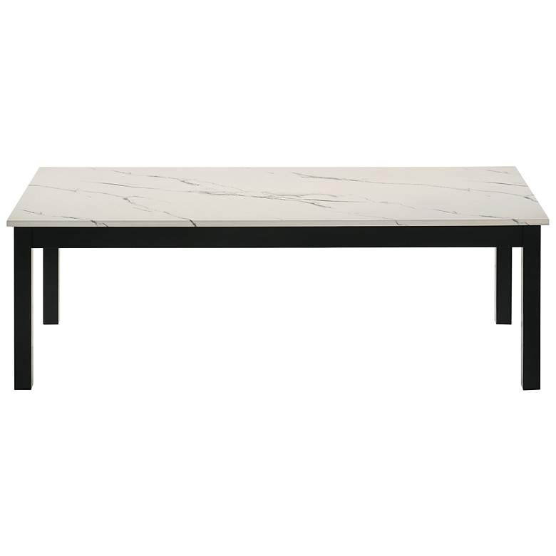 Image 4 Teed 3-Piece White Faux Marble Top Coffee Table Set more views