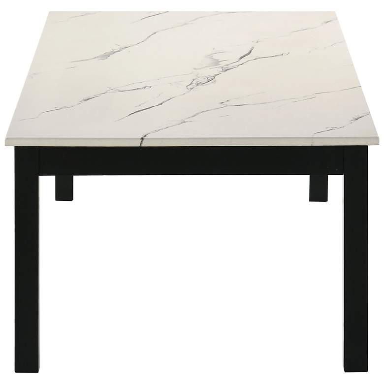Image 5 Teed 3-Piece White Faux Marble Top Coffee Table Set more views