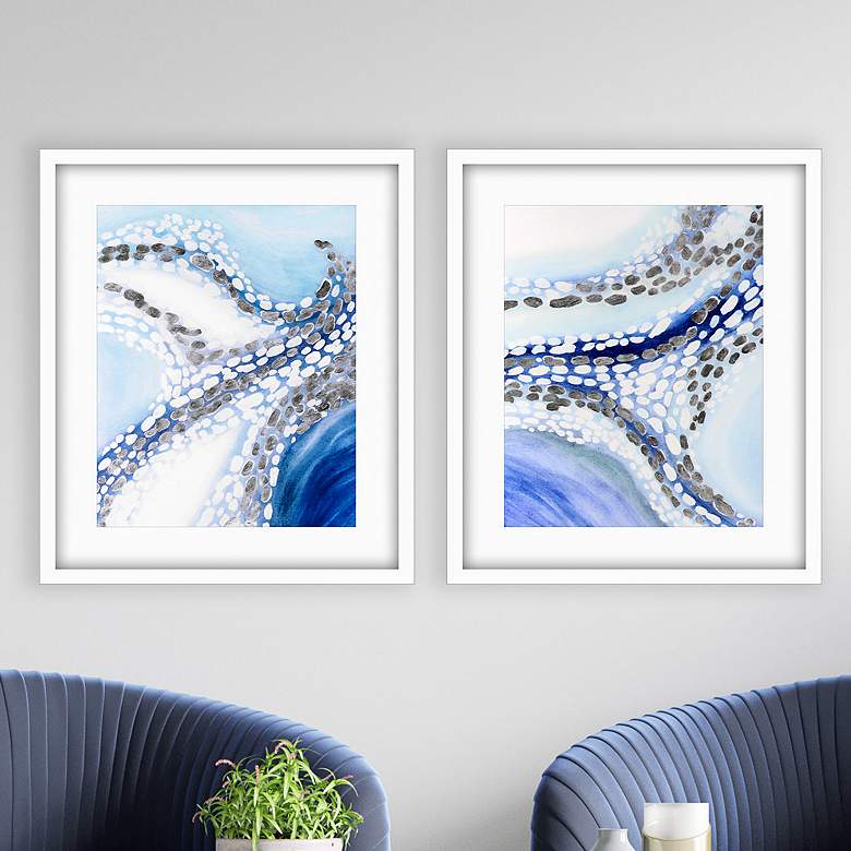 Image 2 Teeming 26" High 2-Piece Giclee Framed Wall Art Set