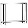 Teeter 42" Wide White Marble and Black Metal Console Table