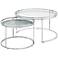 Tega Clear Glass Steel 2-Piece Nesting Table Set