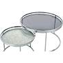 4_Tega Gray Glass Steel 2-Piece Nesting Table Set more views