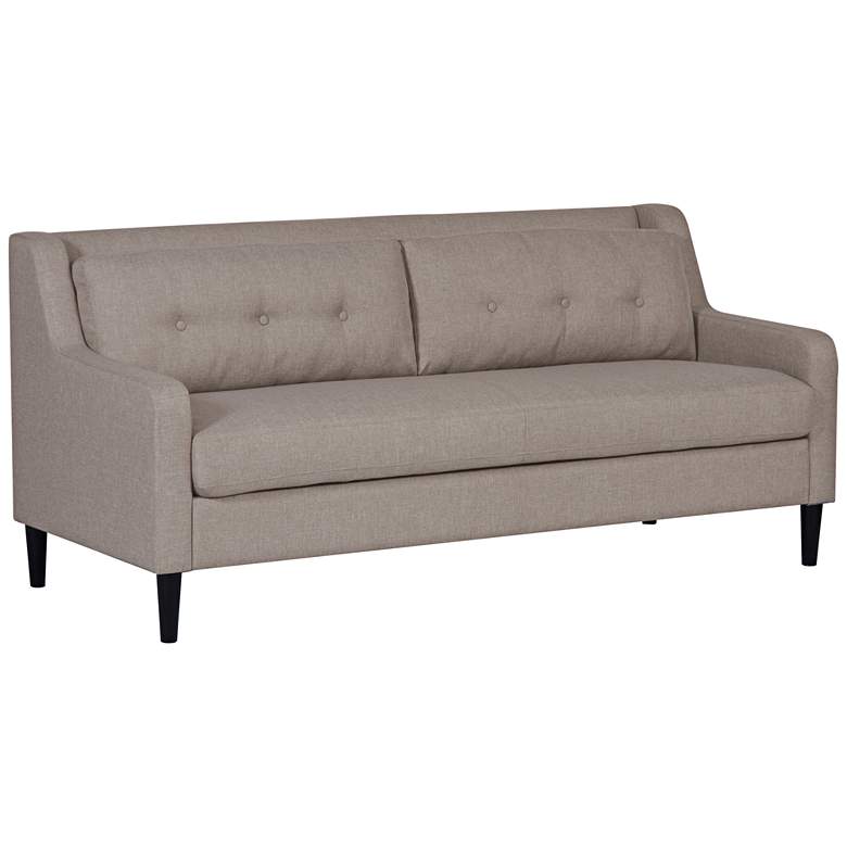 Image 1 Tegan 74" Wide Glacier Gray Fabric Button-Tufted Sofa