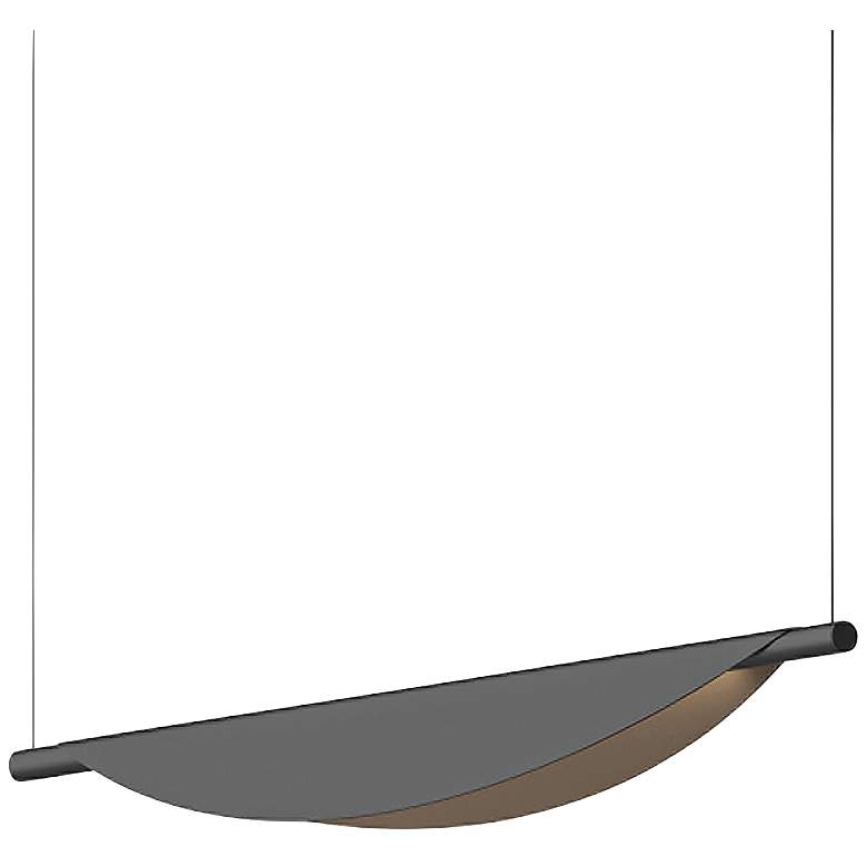 Image 1 Tela™ 40" Wide Satin Black LED Island Pendant Light