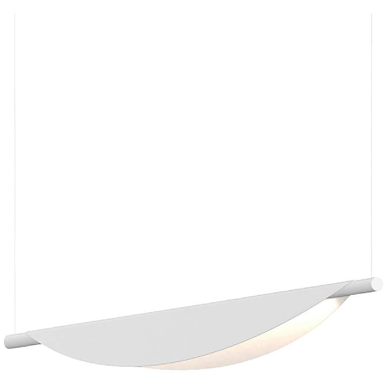 Image 1 Tela™ 40" Wide Satin White LED Island Pendant Light