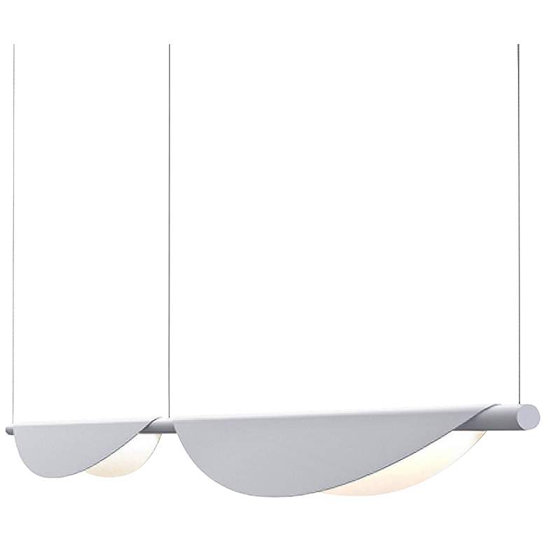 Image 1 Tela&#8482; 78 3/4 inch Wide Dove Gray LED Island Pendant Light