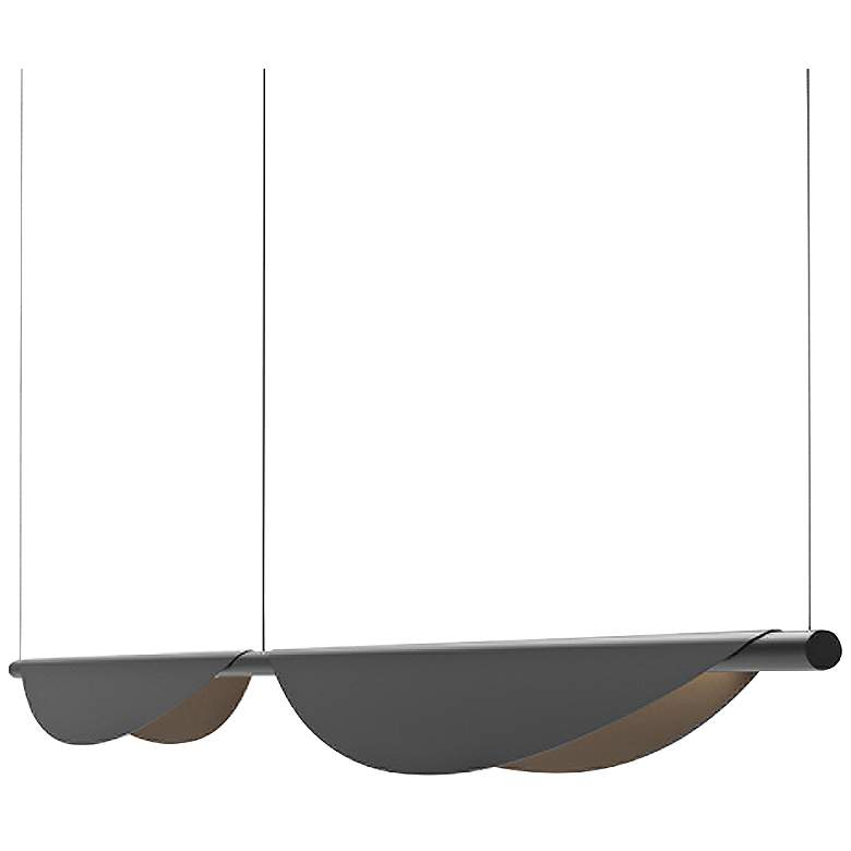 Image 1 Tela™ 78 3/4"W Satin Black LED Island Pendant Light