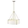 3_Telfar 24" Wide Modern Gold and White Fabric Pendant Light more views