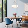 5_Telfar 24" Wide Modern Gold and White Fabric Pendant Light more views