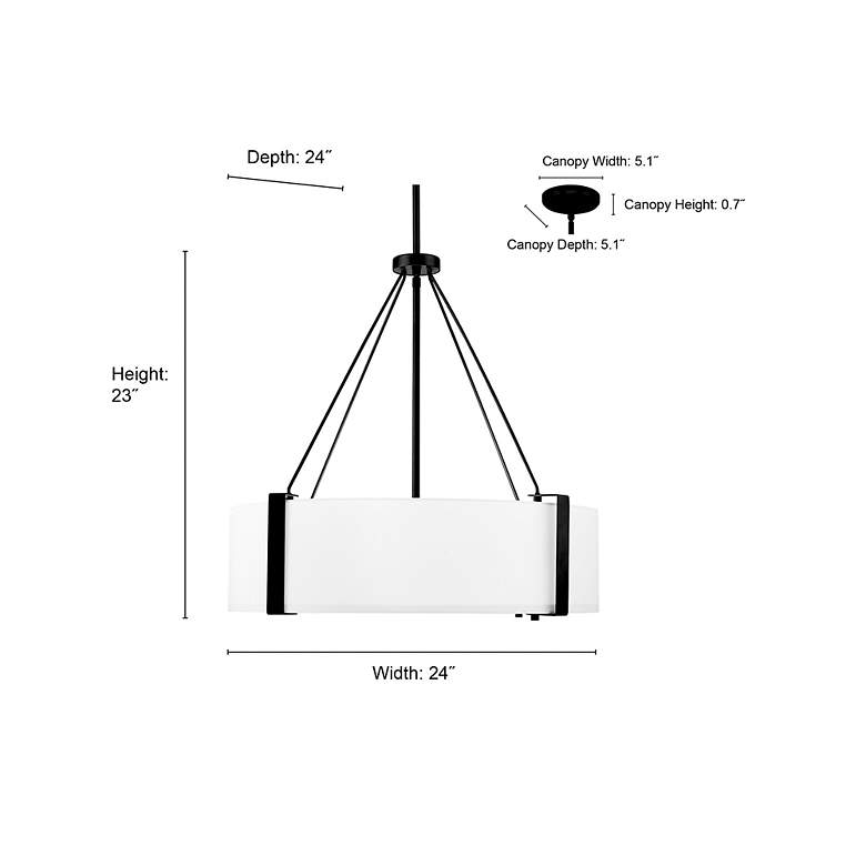 Image 6 Telfar 24" Wide Modern Gold and White Fabric Pendant Light more views