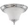Teller; 2 Light; Flush Dome Fixture with Frosted Etched Glass