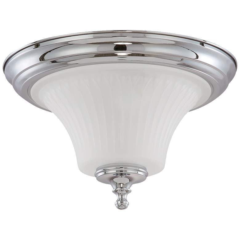 Image 1 Teller; 2 Light; Flush Dome Fixture with Frosted Etched Glass