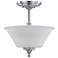 Teller; 2 Light; Semi-Flush Fixture with Frosted Etched Glass