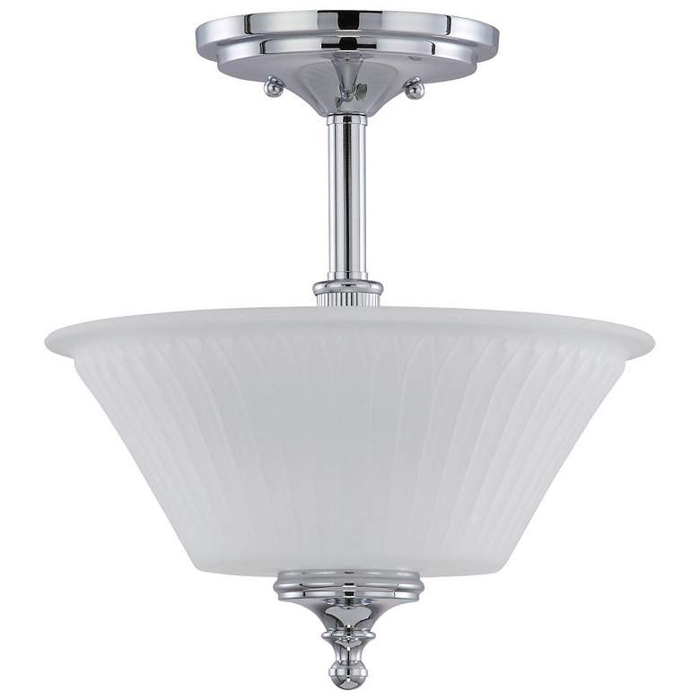 Image 1 Teller; 2 Light; Semi-Flush Fixture with Frosted Etched Glass
