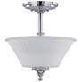 Teller; 2 Light; Semi-Flush Fixture with Frosted Etched Glass