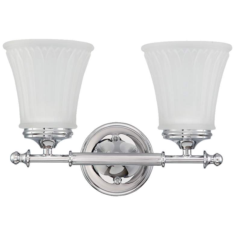 Image 1 Teller; 2 Light; Vanity Fixture with Frosted Etched Glass