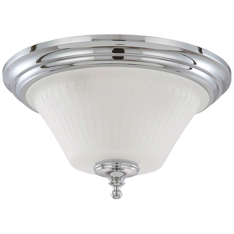 Image 1 Teller; 3 Light; Flush Dome Fixture with Frosted Etched Glass