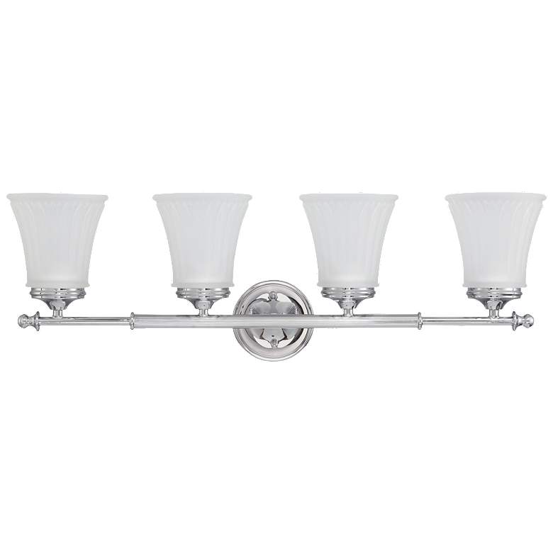 Image 1 Teller; 4 Light; Vanity Fixture with Frosted Etched Glass