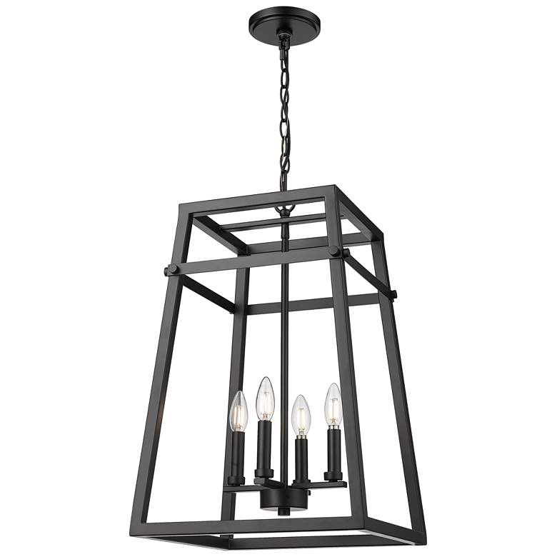 Image 1 Tellsa 15" Wide 4-Light Pendant in Matte Black