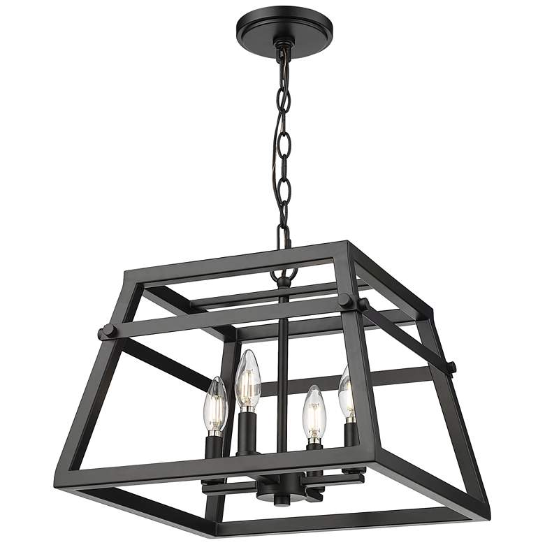 Image 1 Tellsa 16" Wide 4-Light Pendant in Matte Black