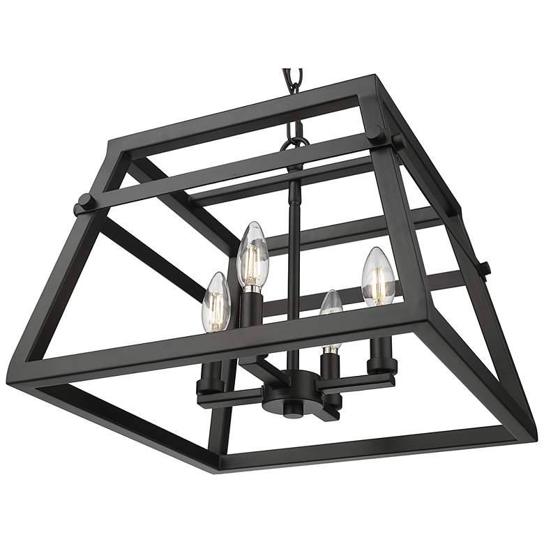 Image 3 Tellsa 16" Wide 4-Light Pendant in Matte Black more views