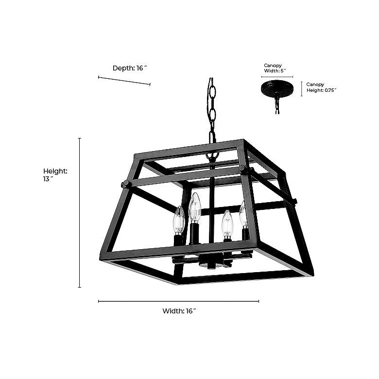 Image 7 Tellsa 16" Wide 4-Light Pendant in Matte Black more views