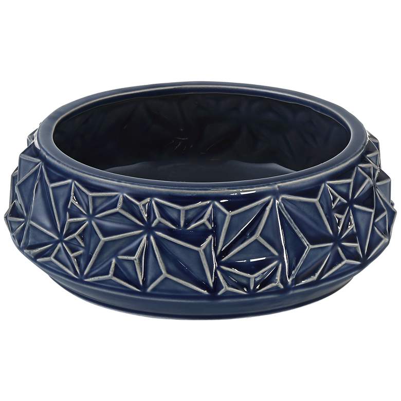 Image 1 Telus 9 1/4" Wide Dark Blue Ceramic Bowl