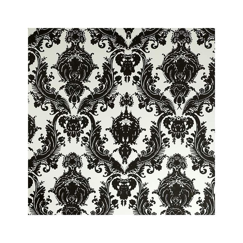 Image 1 Tempaper Damsel White and Black Removable Wallpaper