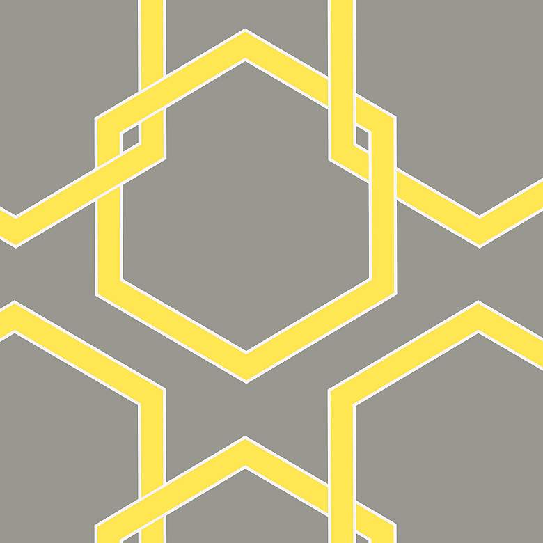 Image 1 Tempaper Honeycomb Citron Removable Wallpaper