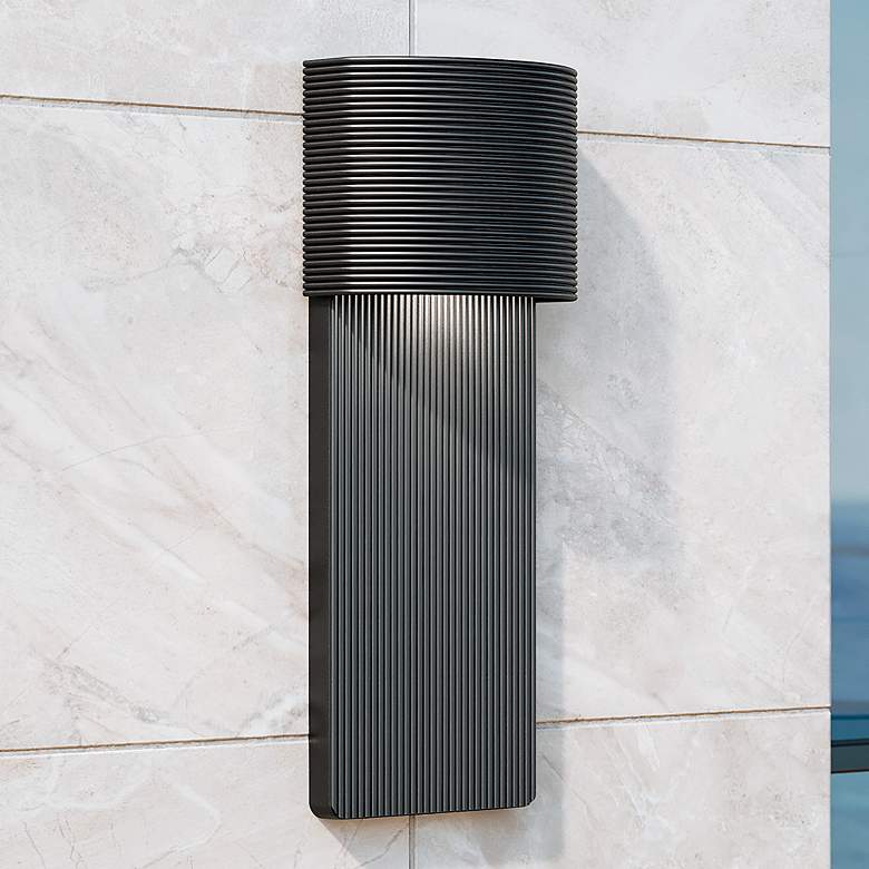 Image 1 Tempe 17 inch High Soft Black Outdoor Wall Light