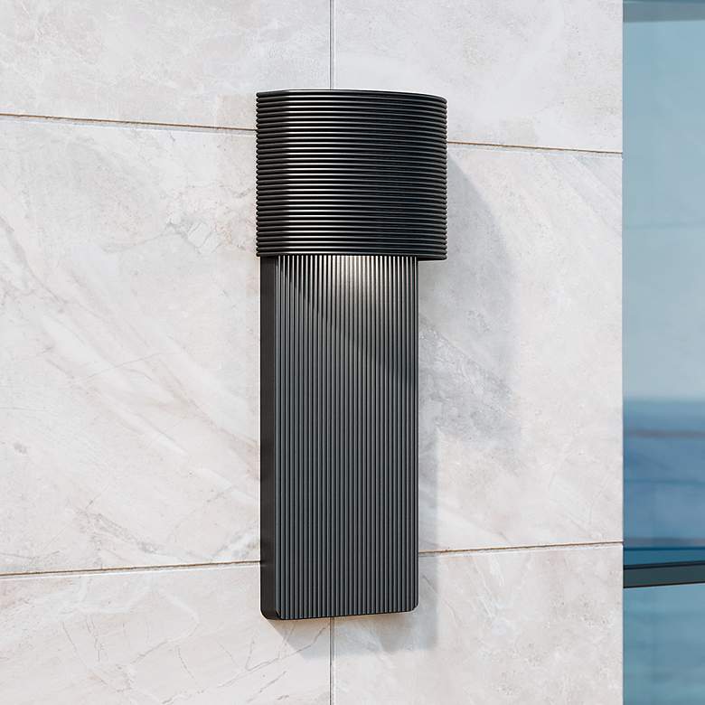 Image 1 Tempe 17 inch High Soft Black Outdoor Wall Light