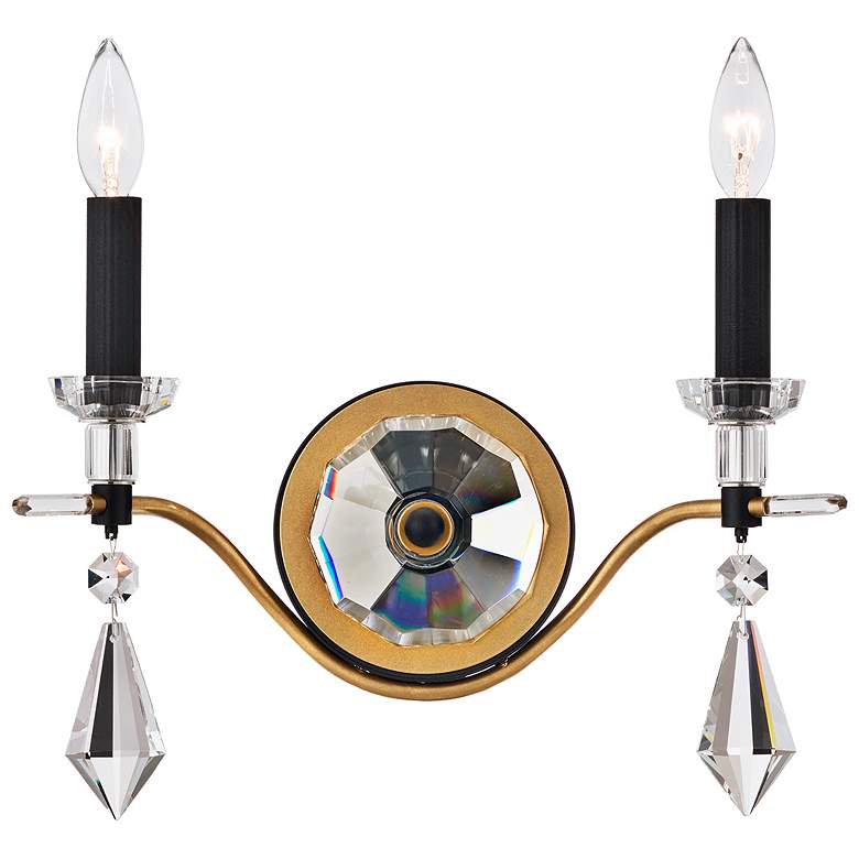 Image 1 Tempest 14.5"H x 15.5"W 2-Light Crystal Wall Sconce in Soft Gold/