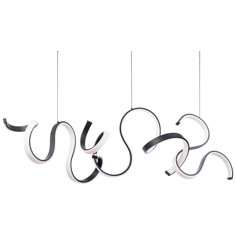 Image 2 Tempest 27.75"H x 67"W 1-Light Linear Pendant in Black