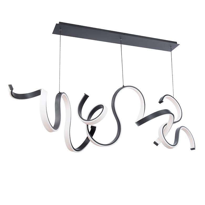 Image 3 Tempest 27.75"H x 67"W 1-Light Linear Pendant in Black more views