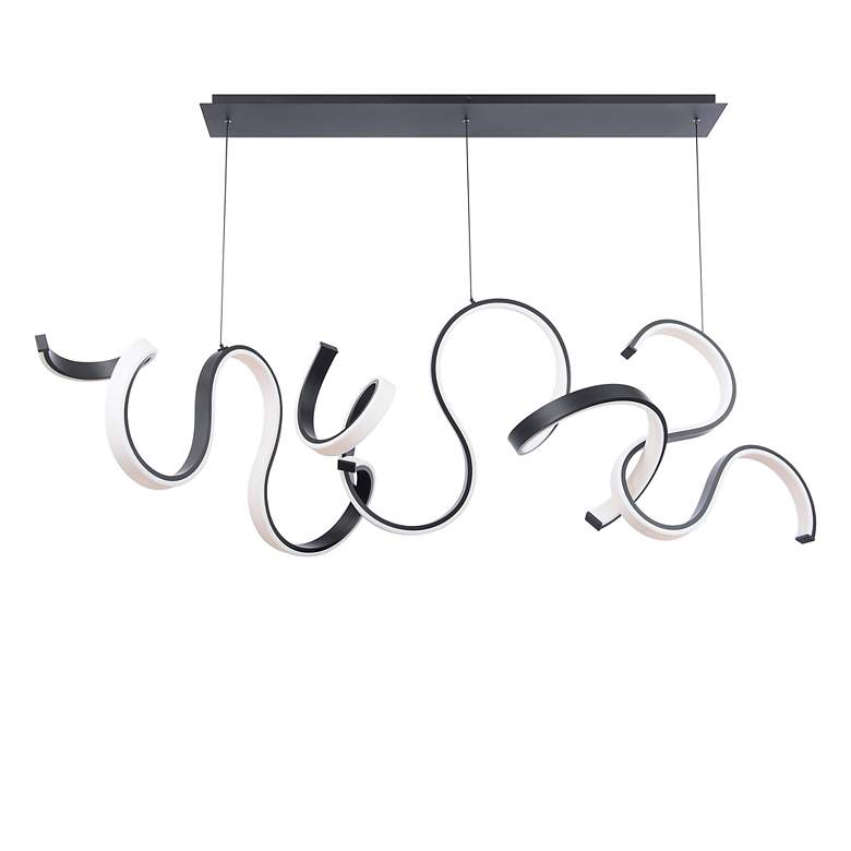Image 4 Tempest 27.75"H x 67"W 1-Light Linear Pendant in Black more views