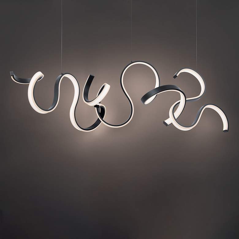 Image 5 Tempest 27.75"H x 67"W 1-Light Linear Pendant in Black more views