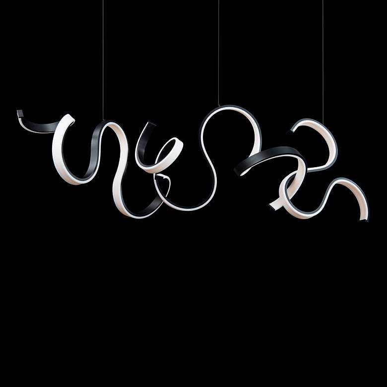 Image 6 Tempest 27.75"H x 67"W 1-Light Linear Pendant in Black more views