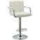 Tempest 33" White Faux Leather Adjustable Swivel Barstool