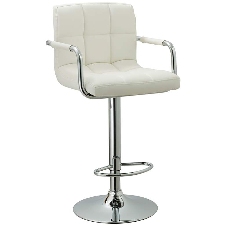 Image 1 Tempest 33 inch White Faux Leather Adjustable Swivel Barstool