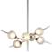 Tempest 35" Wide Satin Silver Leaf 6-Light LED Chandelier