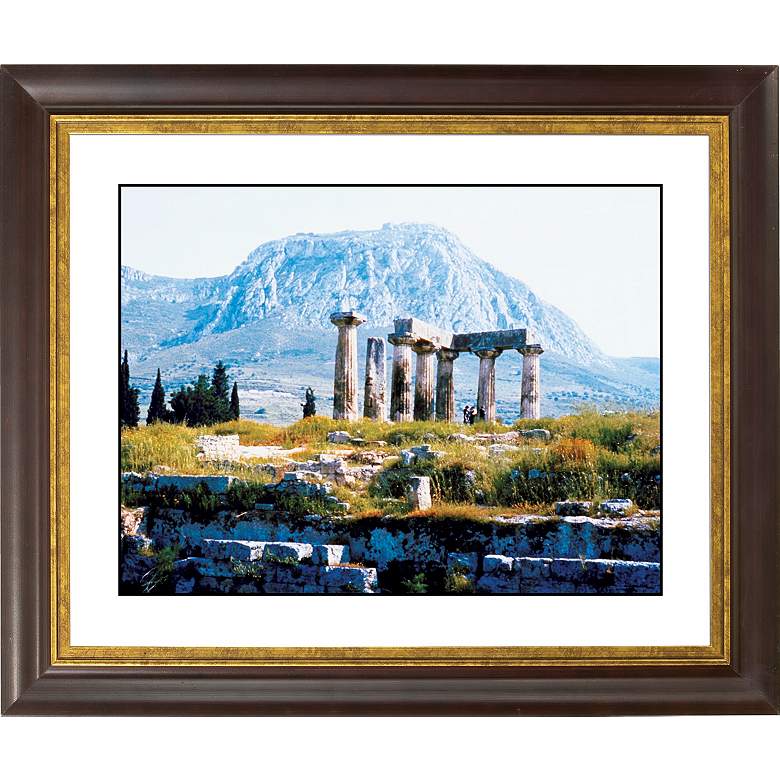 Image 1 Temple Ruins Gold Bronze Frame Giclee 20 inch Wide Wall Art