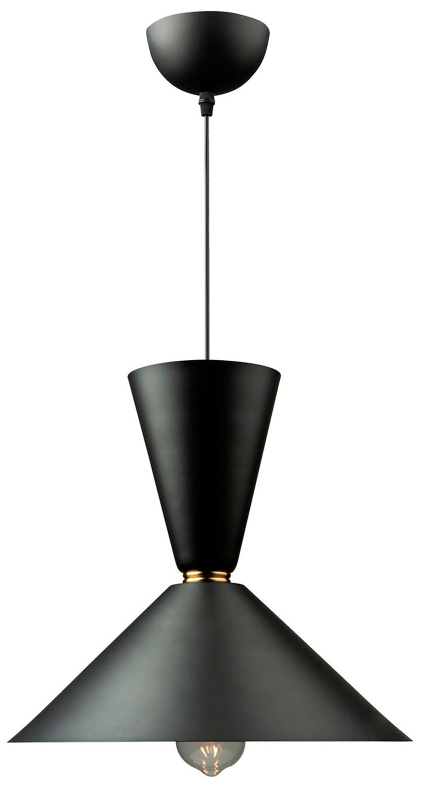 Thumbnail3 of Tempo 14" Wide Matte Black Pendant With Black And Gold Aluminum Shade more views