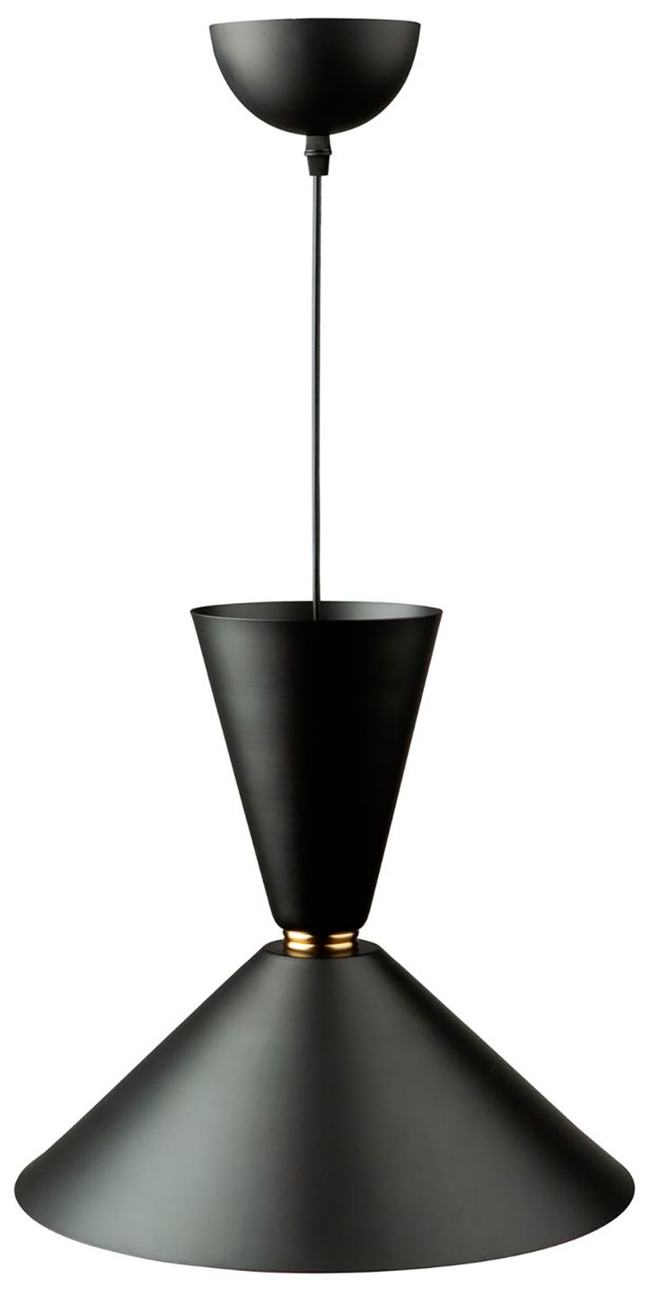 Thumbnail4 of Tempo 14" Wide Matte Black Pendant With Black And Gold Aluminum Shade more views