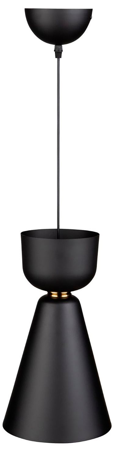 Image 3 Tempo 8" Wide Matte Black Pendant With Black And Gold Aluminum Shade more views