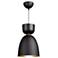 Tempo 9" Wide Matte Black Pendant With Black And Gold Aluminum Shade